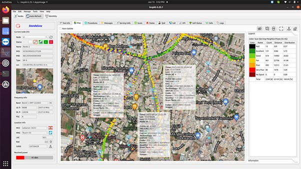 Network KPI monitoring map